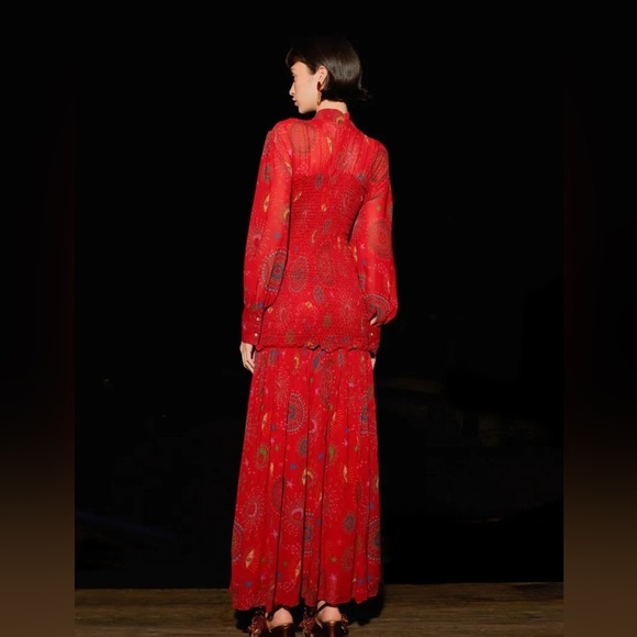 FARM Rio Red Mystic Night Midi Dress In Mystic Night size small - Picture 3 of 16